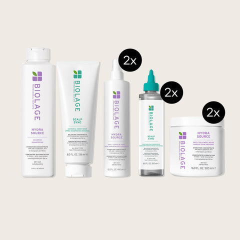Offre de soins capillaires Biolage pour cuir chevelu, traitement réparateur pour cheveux sains et revitalisés.