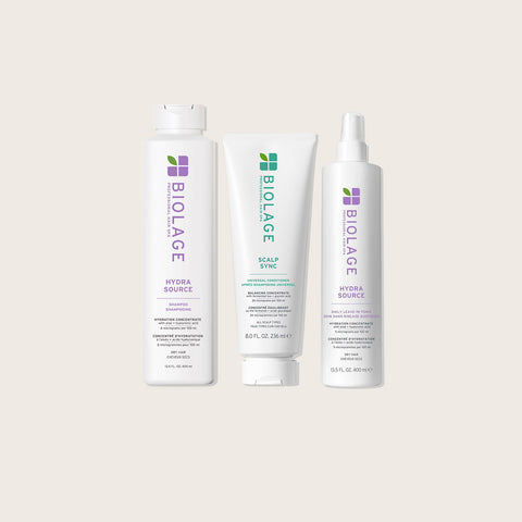 Offre Biolage pour soin réparateur du cuir chevelu, comprenant des produits pour une routine capillaire nourrissante et régénérante.