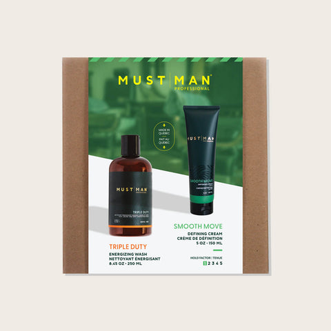 Gel coiffant Must Man Professional Smooth Move pour cheveux, tube blanc avec logo noir, texture brillante et facile à appliquer.